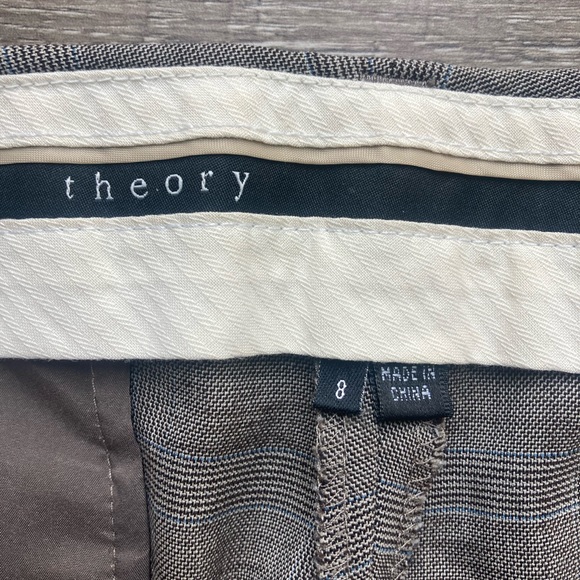 Theory Plaid Dress Pants Wool Blend Size 8 - Picture 5 of 5